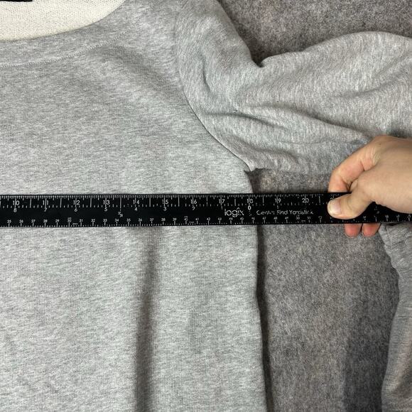 Sisley Sweater Womens Small Gray Bow Bell Sleeve Heather Gray Sweatshirt - Picture 3 of 9